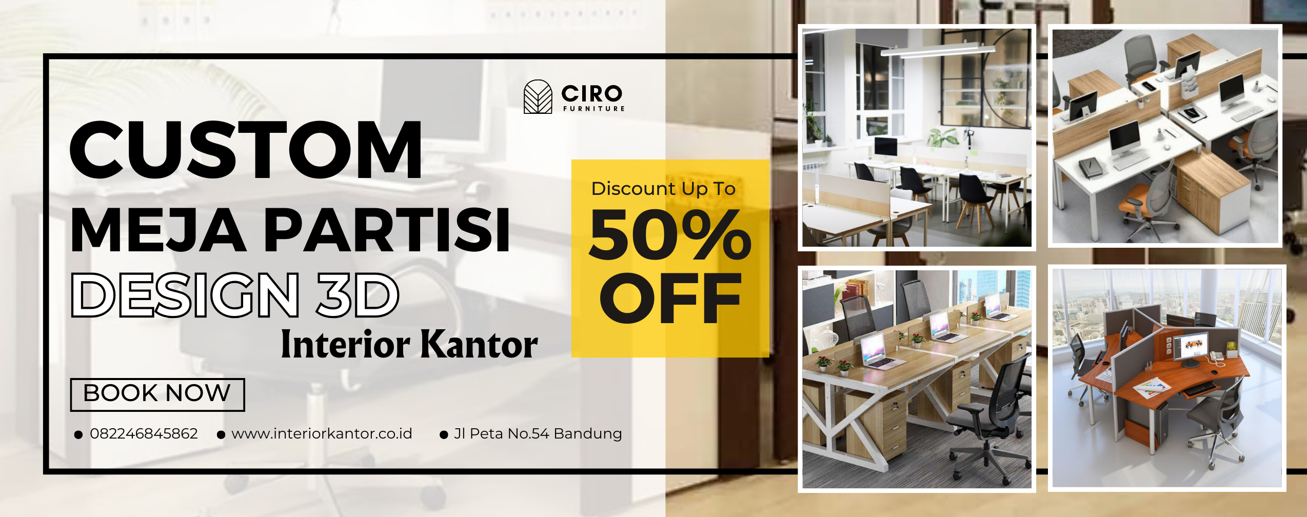 Interior Kantor Meja Partisi