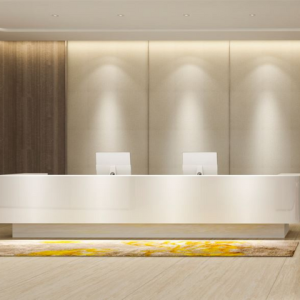 Jual Meja Custom Resepsionis Desain Modern