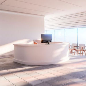 Meja Resepsionis Berkualitas Modern