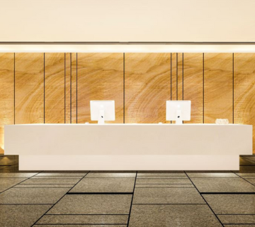 Meja Resepsionis Kantor Custom Modern